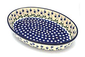 Polish Pottery Baker - Oval - Large - Bleeding Heart