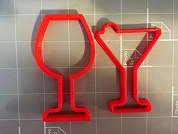 Wine and Margarita Glasses Cookie Cutter