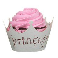 Voberry&reg; 50pcs Princess Crown Cupcake Wrappers Cases Wedding Christening Baby Girl Shower Party Cake Decoration... N6