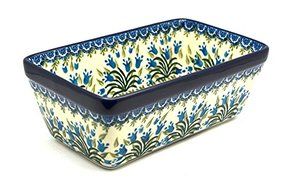Polish Pottery Baker - Loaf Dish - Blue Bells
