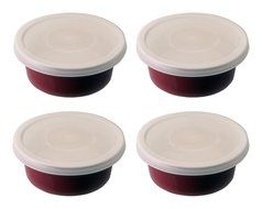 BergHOFF 4 Piece Geminis Round Dish Set, 4&quot; x 2&quot;, Red