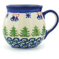 Ceramika Bona H1240H Polish Pottery Ceramic Bubble Mug Hand Painted, 10-Ounce