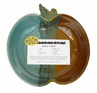 Clay In Motion Handmade Ceramic Apple Torte Baking Dish - Ocean Tide