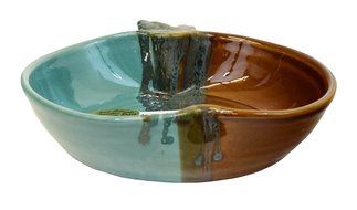 Clay In Motion Handmade Ceramic Apple Torte Baking Dish - Ocean Tide N2