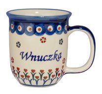 New Polish Pottery 12oz Mug - WNUCZKA, GRANDDAUGHTER