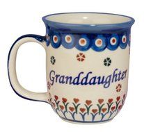 New Polish Pottery 12oz Mug - WNUCZKA, GRANDDAUGHTER N2