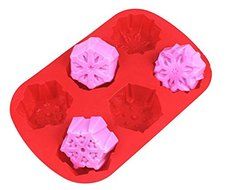 Youbedo 6 Cavity Snowflakes Silicone Cake Mold (Color Random)