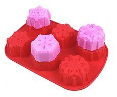 Youbedo 6 Cavity Snowflakes Silicone Cake Mold (Color Random) N2
