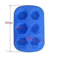 Youbedo 6 Cavity Snowflakes Silicone Cake Mold (Color Random) N5