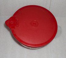 Vintage Tupperware 8 Cup Batter Bowl Mix N Stor Measuring Pitcher, Sheer w/ Red Seal N3