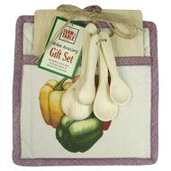 Colorful Peppers - Measuring Spoons, Potholder and Cutting Board Gift Set N2