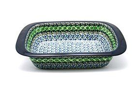 Polish Pottery Baker - Deep Dish with Grip Lip - Kiwi