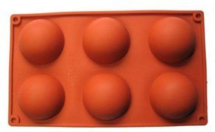 Creativemoldstore 1pcs 6 Holes Hemispherical Silicone Cake/Jelly/Puddin/Ice/Candy Baking Pan DIY Mold