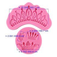 Wocuz Crown Silicone Fondant Candy Mold Mould Sugar Craft Cake Decorating Baking Tool Set of 2 N6