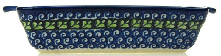 Ceramika Boleslawiecka Kalich Polish Hand Painted Baking Dish 6&quot; x 5&quot; x 1.5&quot; (Blueberries) N6