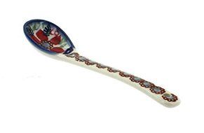 Polish Pottery Red Daisy Sugar Spoon