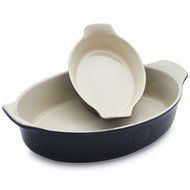 Emile Henry Modern Classics Oval Baker with Mini Baker 85.97.22 , Leaves