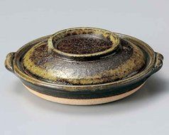 Green-Blow Yanagawa for 2-3 persons 7.9inch Donabe Japanese Hot pot Brown Ceramic Made in Japan