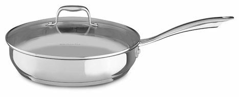 KitchenAid KCS60LCLS Stainless Steel 6.0-Quart Low Casserole with Lid Cookware - Polished Stainless Steel N3
