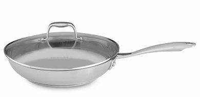 KitchenAid KCS60LCLS Stainless Steel 6.0-Quart Low Casserole with Lid Cookware - Polished Stainless Steel N4