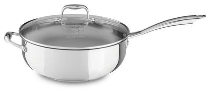 KitchenAid KCS60LCLS Stainless Steel 6.0-Quart Low Casserole with Lid Cookware - Polished Stainless Steel N14