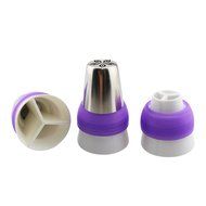 SIM&amp;NAT Russian Piping Tips Nuzzle - 12 PCS Cake Flower Decorative Tips, with Triple Coupler and 10 Disposable... N4