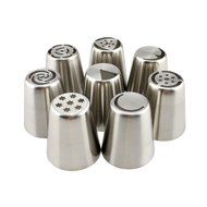 SIM&amp;NAT Russian Piping Tips Nuzzle - 12 PCS Cake Flower Decorative Tips, with Triple Coupler and 10 Disposable... N6