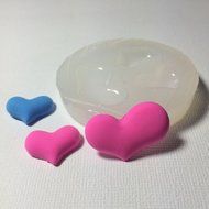 2Pcs GYL069 &amp; 1Pc PYL091 Puffy Heart Fondant Silicone Mold for Cake Decoration Chocolate Clay Fimo Clay