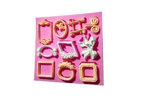 Wocuz MK564 Silicone Picture Frame Shapes Fondant Mold Candy Making Mold Cake Decoration Gum Mould