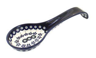 Polish Pottery Flowering Peacock Large Spoon Rest