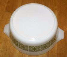 Vtg Pyrex Square Flower Verde Green (475-B) Casserole Baking Dish (2.5 Qt) &amp; LID N5