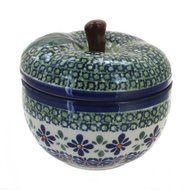 Polish Pottery Mosaic Flower Apple Baker