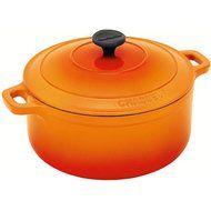 Chasseur Cast Iron 37232OR French Casserole with Lid, Orange Flame