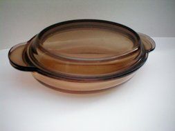 Corning Vision Visions Amber Small Handled Oblong Individual Casserole with Glass Lid