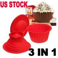 3 Pcs Big Top Cupcake Pan Giant Silicone Molds Baking Set N4