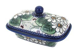 Polish Pottery Ladybug Butter Dish