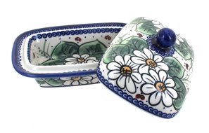 Polish Pottery Ladybug Butter Dish N2