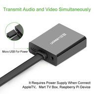 UGREEN Gold-Plated HDMI to VGA Video Converter with Micro-USB Power, Black N6