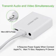 UGREEN Gold-Plated HDMI to VGA Video Converter with Micro-USB Power, Black N13