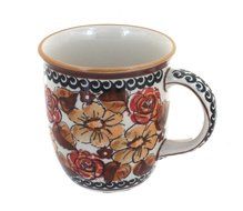 Polish Pottery Autumn Rose Coffee Mug