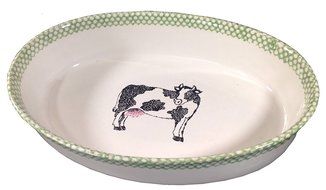 Teamson Whimsical Cow Casserole, 11" Wide 2" Deep