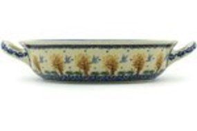 Polmedia Polish Pottery 10-inch Stoneware Round Baker with Handles H2314H Hand Painted from Ceramika Artystyczna... N3