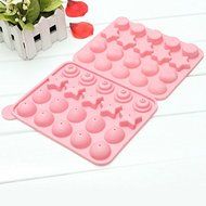 Lariy Silicone Cake Candy Chocolate Lollipop Mold With 20 Sticks Funny Stars Circle N2