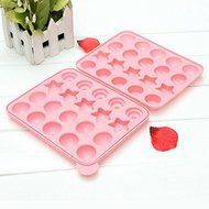Lariy Silicone Cake Candy Chocolate Lollipop Mold With 20 Sticks Funny Stars Circle N3