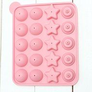 Lariy Silicone Cake Candy Chocolate Lollipop Mold With 20 Sticks Funny Stars Circle N5