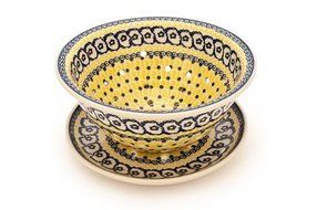 Polish Pottery Saffron Berry Bowl &amp; Plate