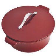 Anolon Vesta Cast Iron Cookware Round Covered Casserole, 5 quart, Cobalt Blue N11