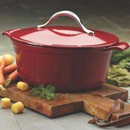 Anolon Vesta Cast Iron Cookware Round Covered Casserole, 5 quart, Cobalt Blue N12