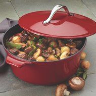 Anolon Vesta Cast Iron Cookware Round Covered Casserole, 5 quart, Cobalt Blue N13