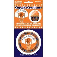 CupcakeCreations BKCUP-8981 Standard Cupcake Baking Cup, Basketball, 32-Pack